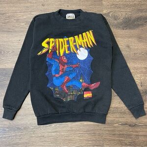 Marvel Spider-Man Kids Sweatshirt Black 1996 Youth L